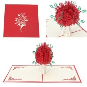 Japanese 3D Rose Greeting Pop up Card